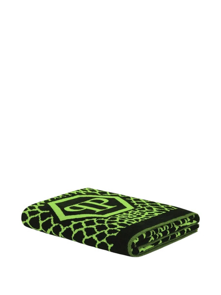  Philipp Plein Toalla De Playa Con Logo Hexagon Y Estampado Python - Negro 