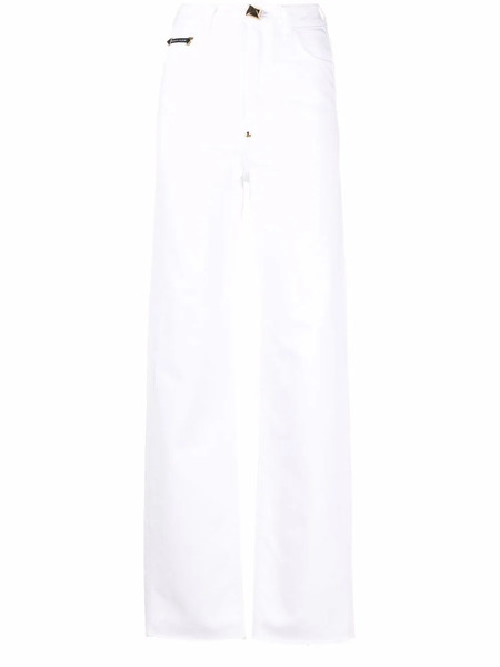  Philipp Plein Vaqueros Con Corte Palazzo - Blanco 
