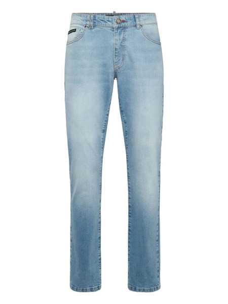 Philipp Plein Vaqueros Con Placa Del Logo - Azul 