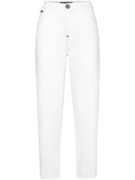  Philipp Plein Vaqueros Con Placa Del Logo - Blanco 
