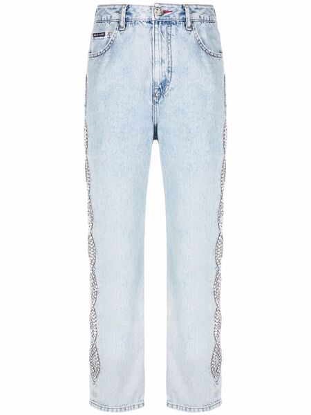  Philipp Plein Vaqueros De Cristal - Azul 