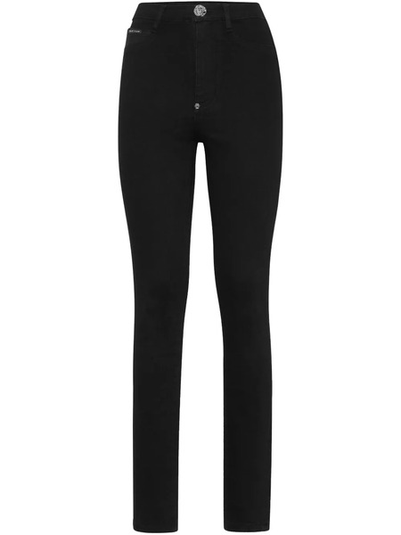  Philipp Plein Vaqueros De Talle Alto - Negro 