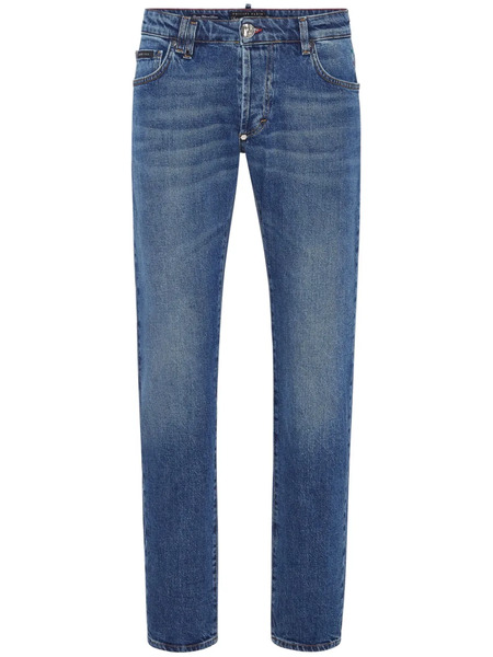  Philipp Plein Vaqueros Rectos Tattoo Super - Azul 