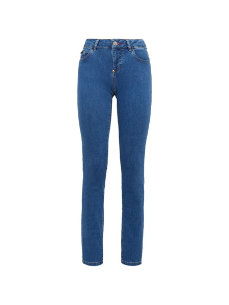  Philipp Plein Vaqueros Slim Con Placa Del Logo - Azul 