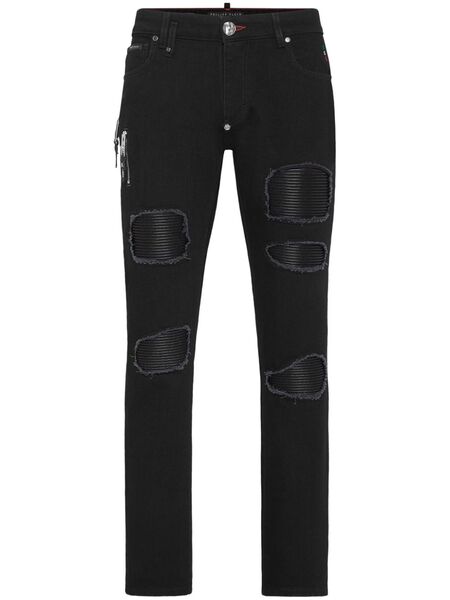 Philipp Plein Vaqueros Slim Rock Star - Negro 