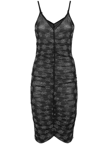  Philipp Plein Vestido Con Monograma - Negro 