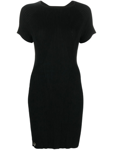  Philipp Plein Vestido Estilo Camiseta Con Placa Del Logo - Negro 