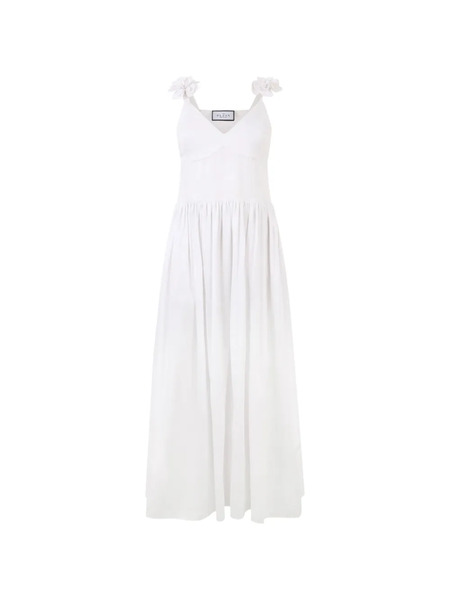  Philipp Plein Vestido Largo Con Tirantes Florales - Blanco 