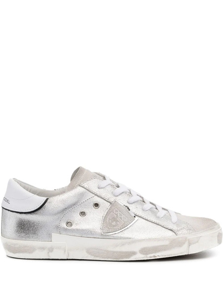  Philippe Model Paris Zapatillas Con Parche Del Logo Lateral - Plateado 