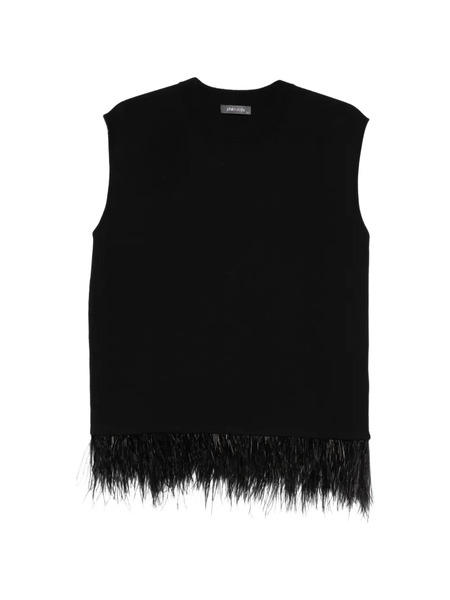 Philo-sofie Chaleco Con Ribete De Plumas - Negro 