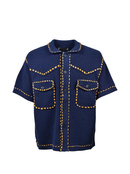  Phingerin Camisa Con Costuras En Contraste - Azul 