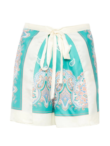  Pinko Bermudas Con Estampado De Cachemira - Azul 