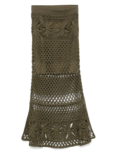  Pinko Falda Midi De Ganchillo - Verde 