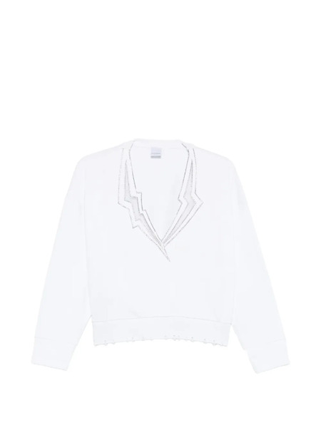  Pinko Jersey Deshilachado - Blanco 