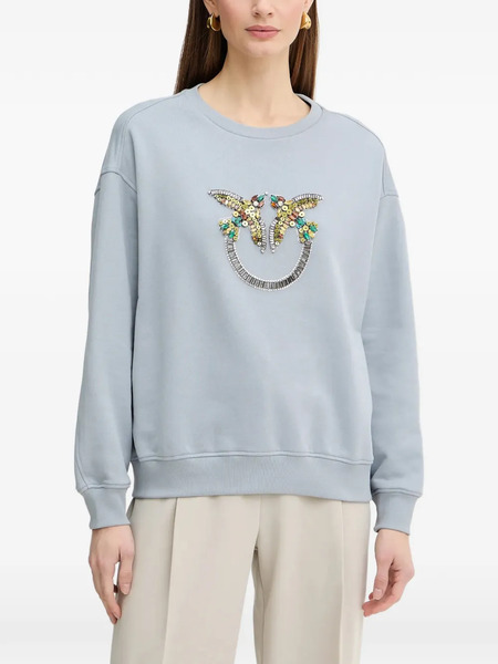  Pinko Sudadera Con Aplique De Cuentas - Azul 