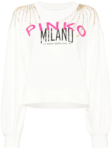 Pinko Sudadera Con Logo Estampado - Blanco 