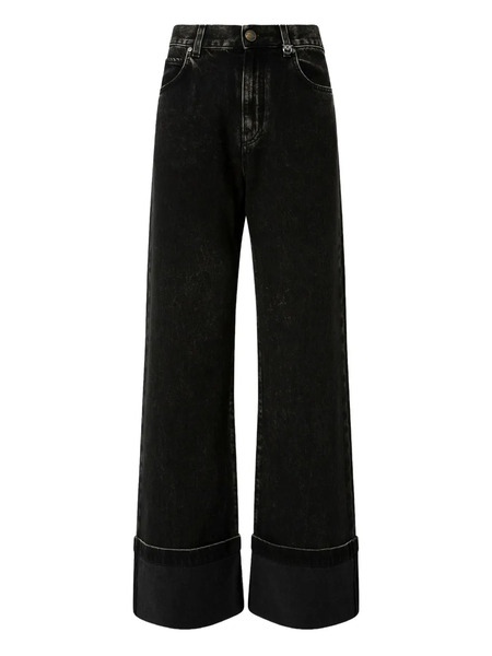  Pinko Vaqueros Con Dobladillo Plegable - Negro 