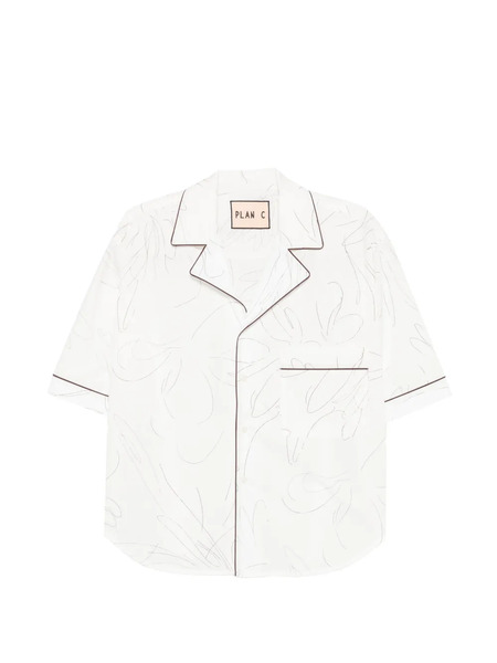  Plan C Camisa Con Estampado Abstracto - Blanco 