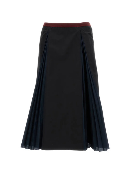  Plan C Falda Midi Acampanada - Negro 