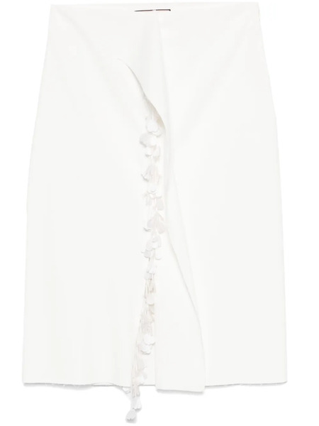  Plan C Falda Midi Con Apliques - Neutro 
