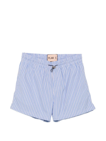  Plan C Shorts A Rayas Con Cordones - Azul 