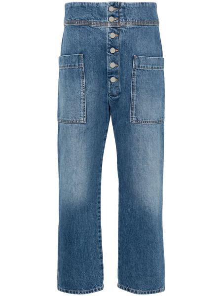  Plan C Vaqueros Boyfriend De Talle Alto - Azul 