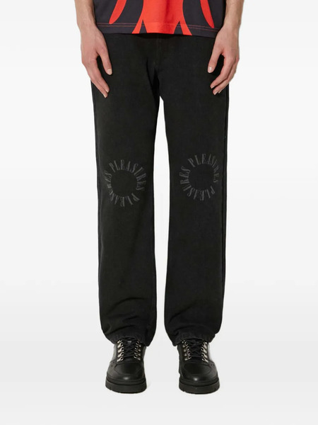  Pleasures Vaqueros Con Logo Estampado - Negro 