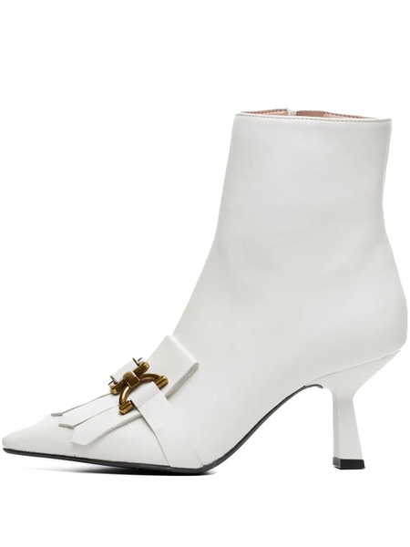  Poche Paris Botines De Piel - Blanco 