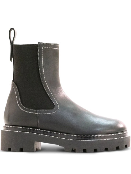  Poeve Botas Con Costuras En Contraste - Marrón 