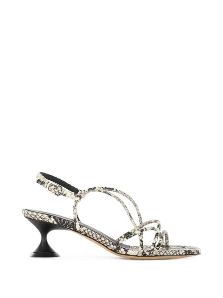  Poeve Snake-effect Caged Sandals - Neutro 