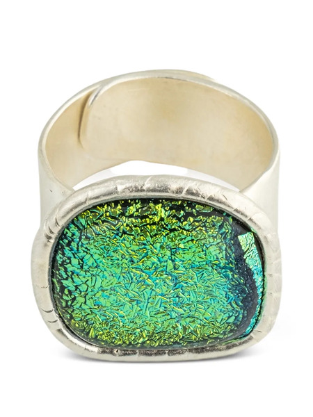  Poison Drop Lab Anillo De Vidrio Dicroico - Plateado 