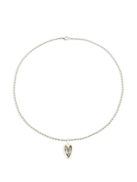  Poison Drop Lab Collar Con Colgante De Corazón - Plateado 