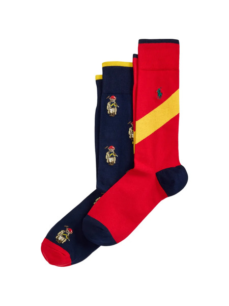  Polo Ralph Lauren Pack De Dos Pares De Calcetines Con Bordado - Azul 