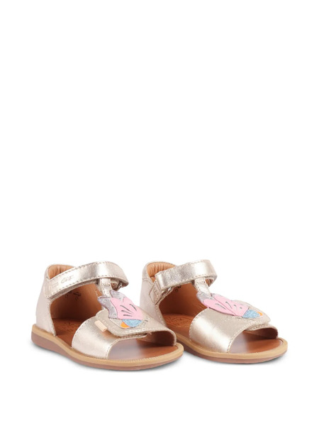  Pom D'api Sandalias Poppy Con Parche De Mariposa - Neutro 