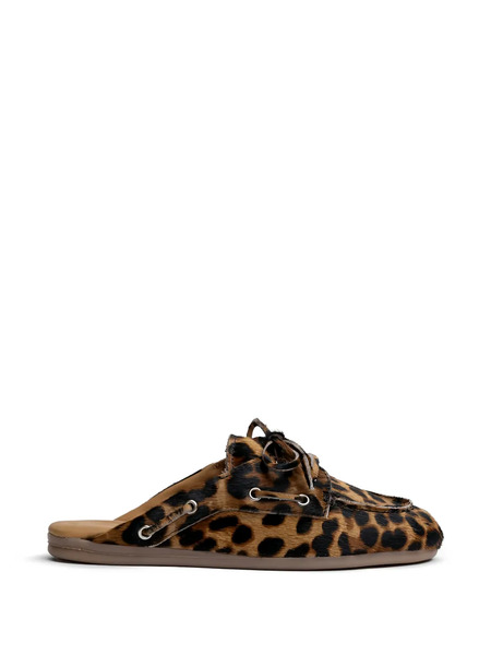  Posa Mules Con Estampado De Leopardo - Marrón 