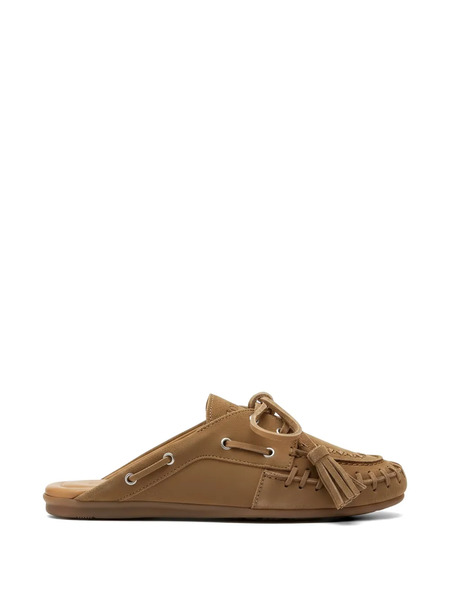  Posa Mules Con Flecos - Marrón 