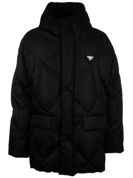  Prada Abrigo Con Capucha - Negro 