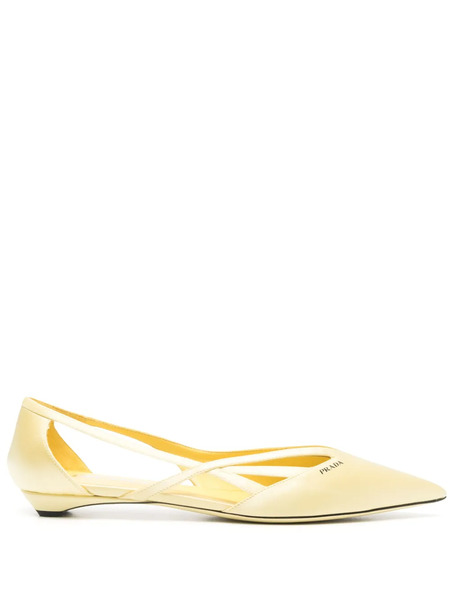  Prada Bailarinas Con Aberturas - Amarillo 