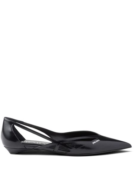  Prada Bailarinas Con Aberturas - Negro 