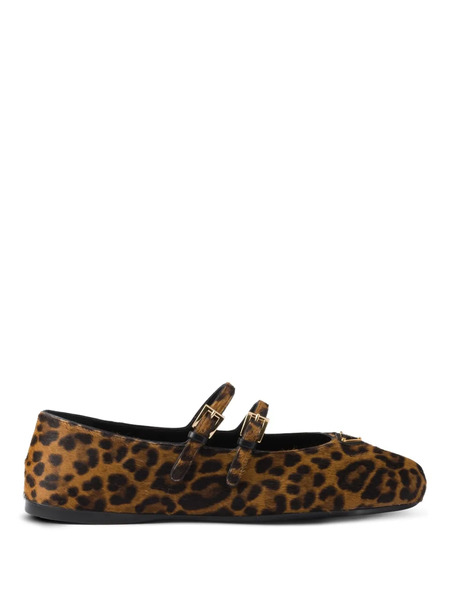  Prada Bailarinas Con Estampado De Leopardo - Marrón 