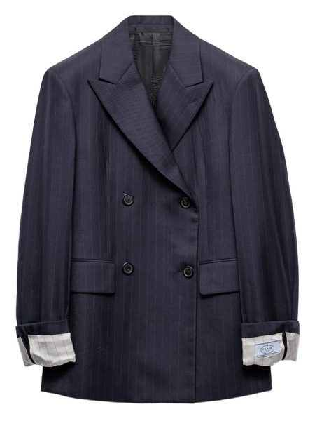  Prada Blazer A Rayas Diplomáticas - Azul 