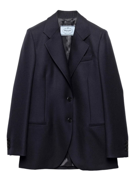  Prada Blazer Con Logo Triangular - Azul 