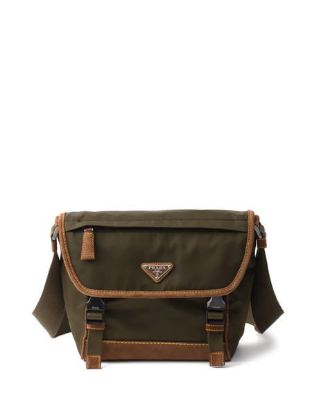  Prada Bolso De Hombro Mediano Con Logo Triangular - Verde 