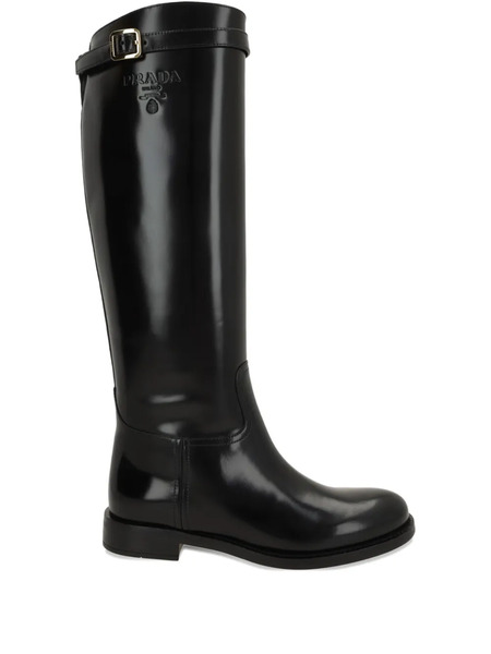  Prada Botas Biker Con Tira Con Hebilla - Negro 
