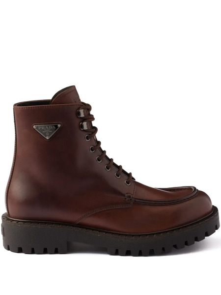  Prada Botas Con Suela Dentada - Marrón 