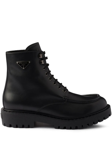  Prada Botas Con Suela Dentada - Negro 