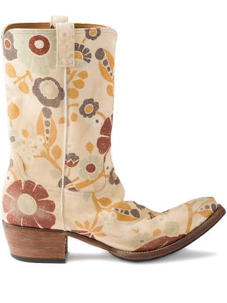  Prada Botas Cowboy Con Estampado Floral - Neutro 