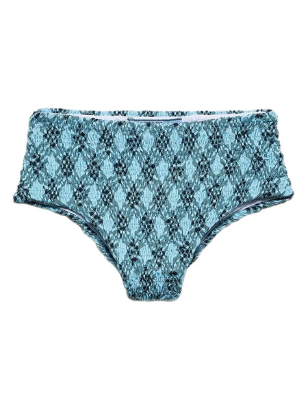  Prada Bragas De Bikini A Cuadros - Azul 