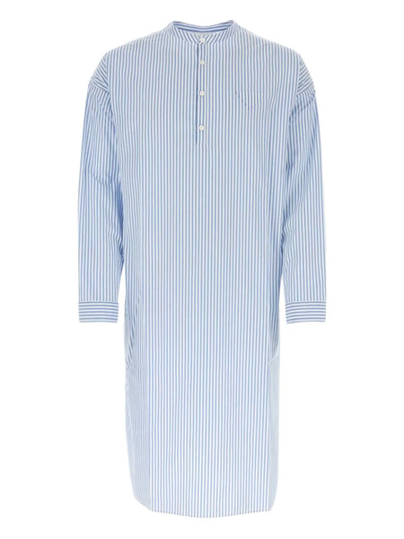  Prada Camisa A Rayas De Algodón - Azul 