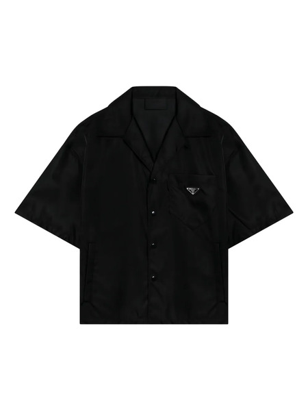  Prada Camisa Bowling Con Logo Triangular - Negro 
